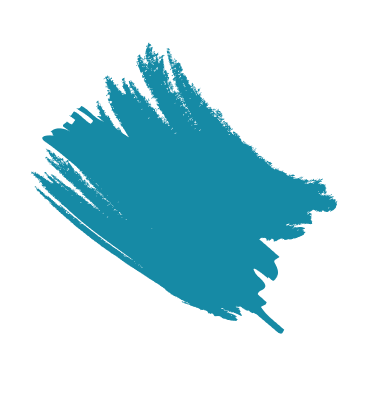 Blue brushstroke graphic representing creativity and innovation in employee recognition solutions by Rootree AI.