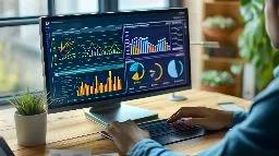 Close-up of a dashboard displaying sales automation analytics in a modern workspace