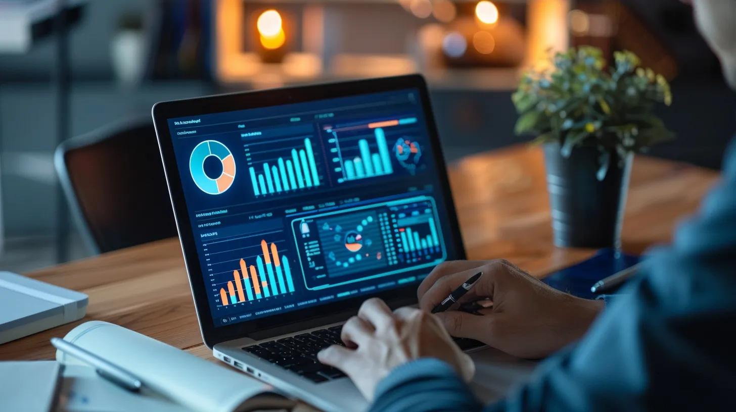 Individual analyzing predictive analytics data for sales funnel optimization
