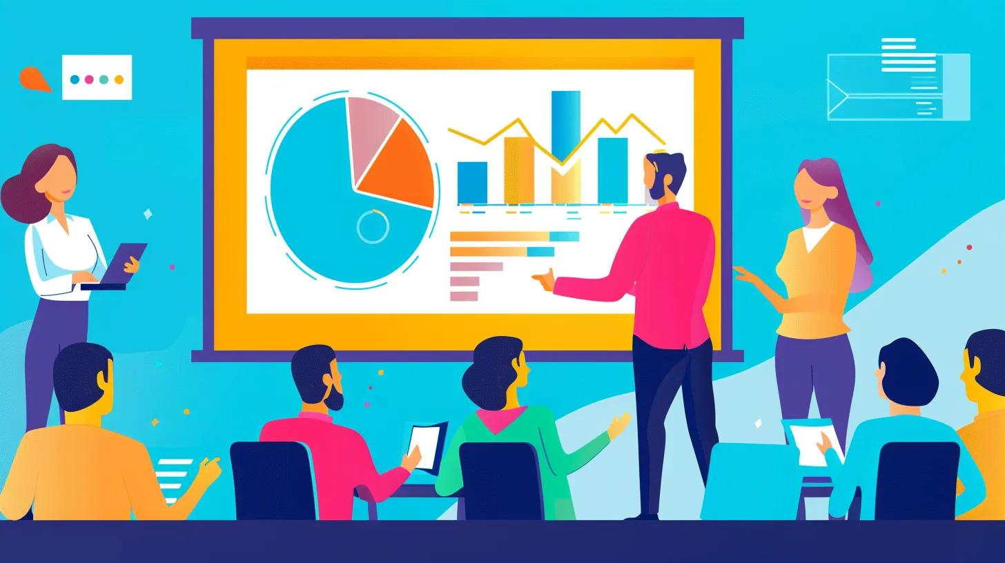 Marketing professional presenting customer segmentation data to a team