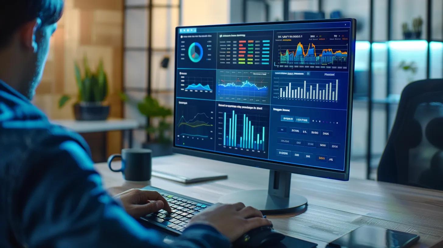 User interacting with a customizable data dashboard, highlighting its flexibility and design