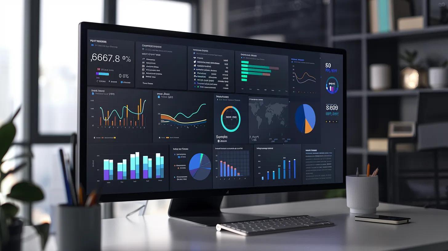 Modern dashboard displaying data analytics metrics in a professional setting