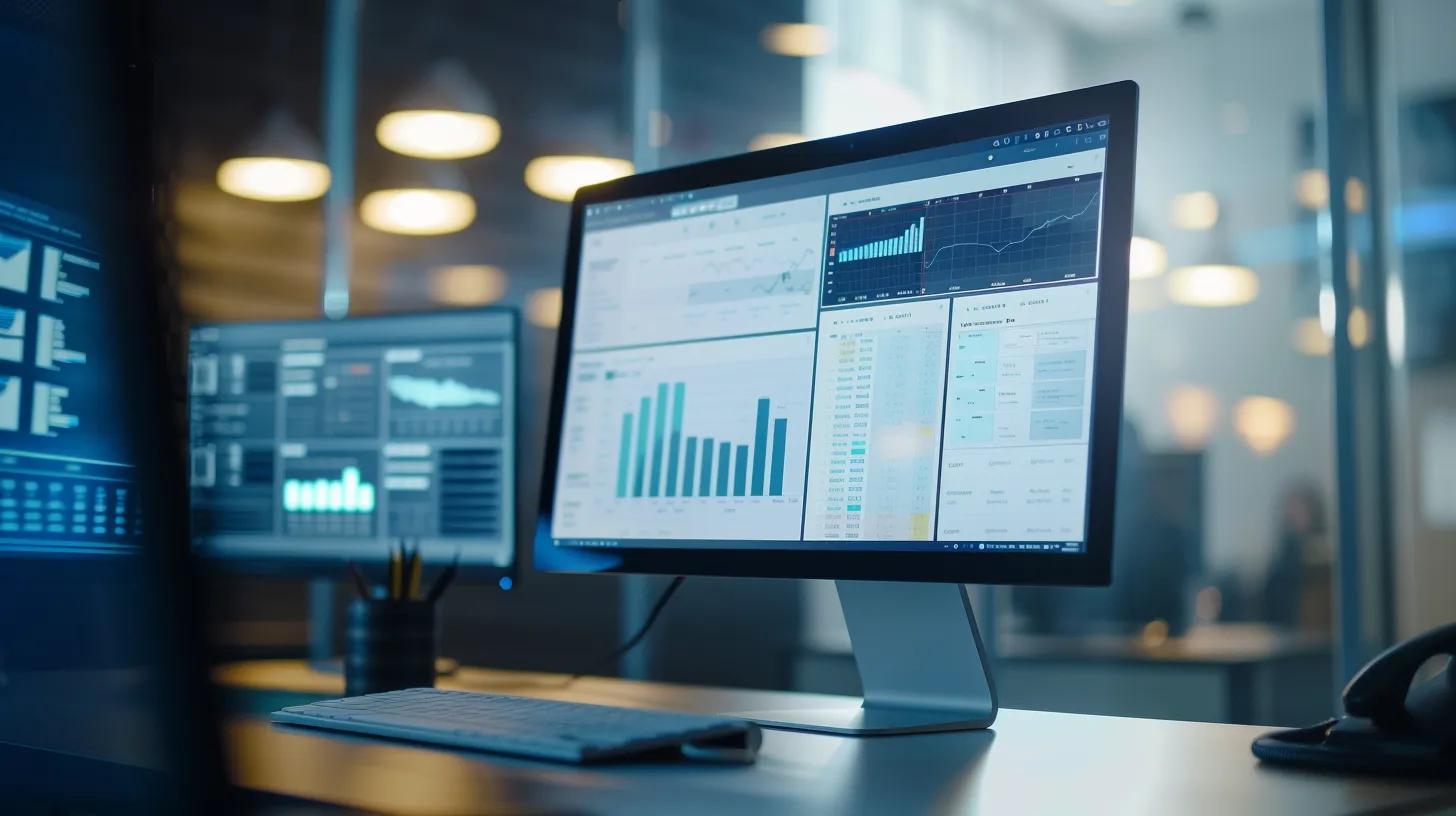 Close-up of a computer screen displaying an audit log interface for tracking user activities in data analytics
