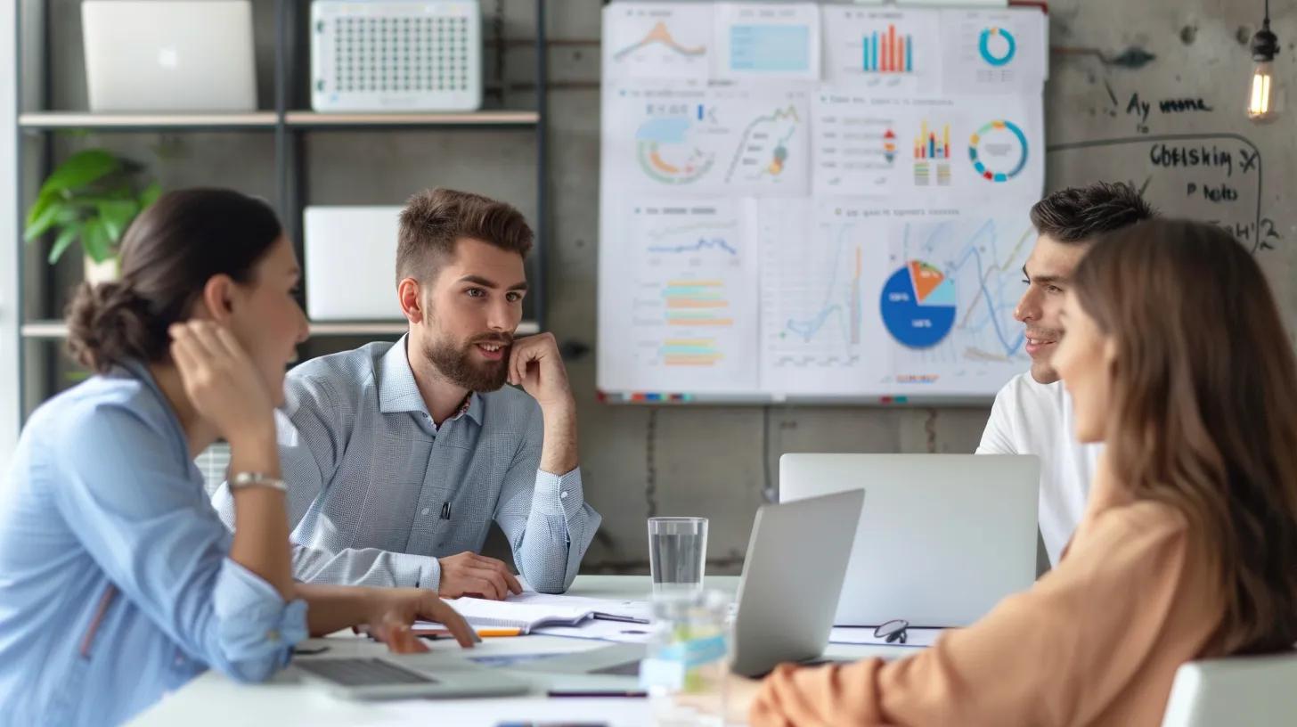 Diverse professionals from different industries using realtime performance dashboards for operational insights